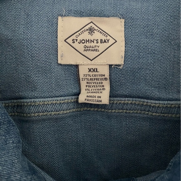 St. John's Bay Light Wash Stretch Denim Jean Jacket NWT Size XXL - Picture 6 of 8